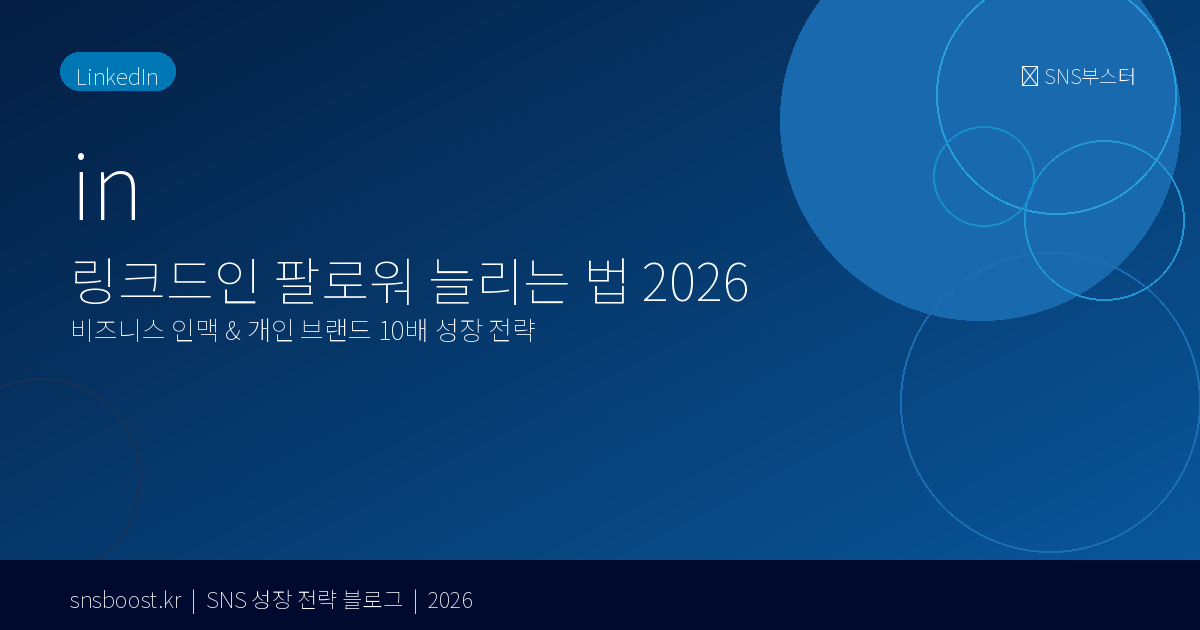 링크드인(LinkedIn) 팔로워 늘리는 법 2026 — 비즈니스 인맥 & 개인 브랜드 10배 성장 전략
