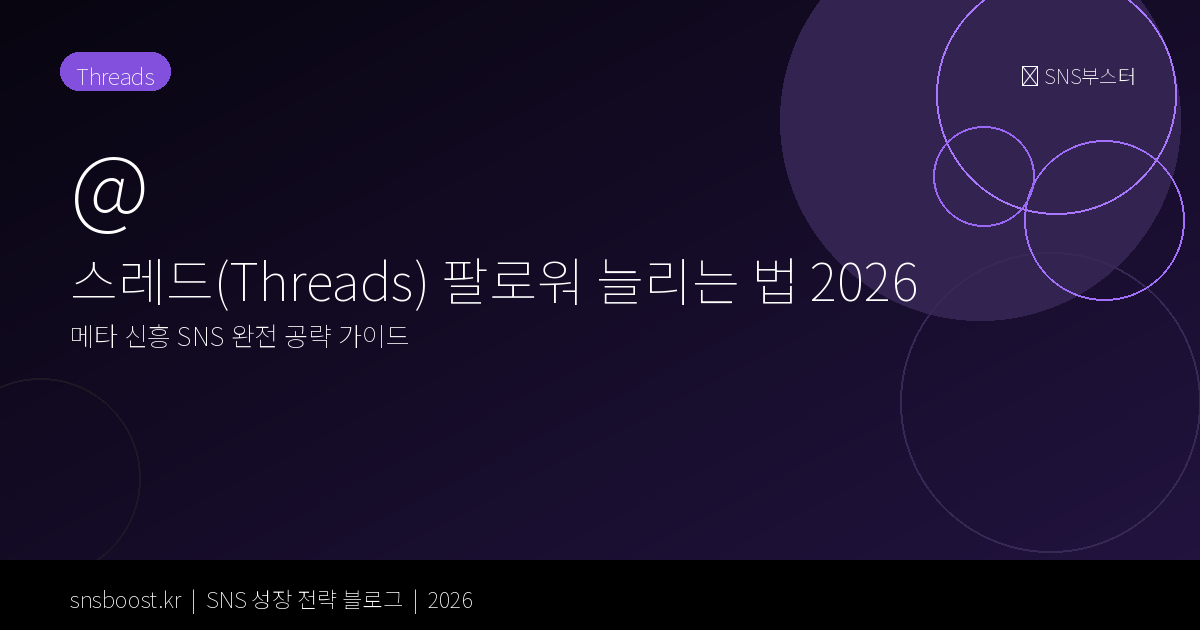 스레드(Threads) 팔로워 늘리는 법 2026 — 메타 신흥 SNS 완전 공략 가이드