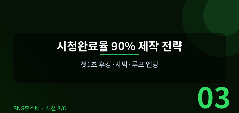 🎬 시청완료율 90% 넘기는 쇼츠 제작 전략