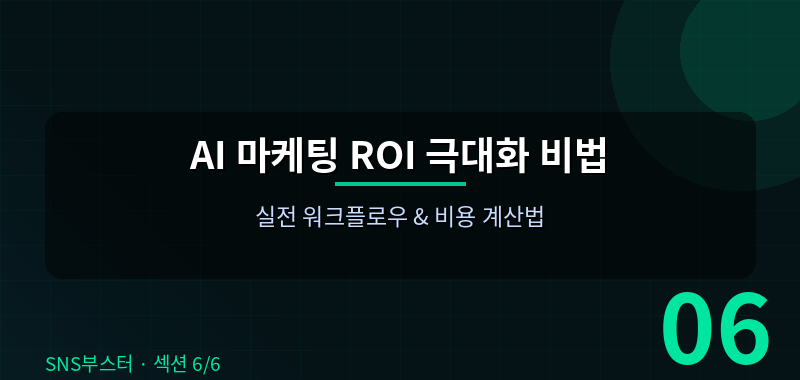 AI 마케팅 ROI 극대화 비법 — 실전 워크플로우 & 비용 계산법